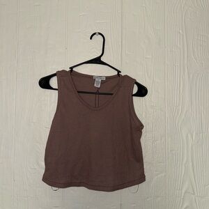 Casual Sleeveless Brown Tank Top